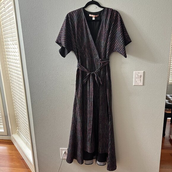 Hutch Anthropologie Arrowhead Wrap Dress Maxi Women's Medium Petite MP - Picture 1 of 9